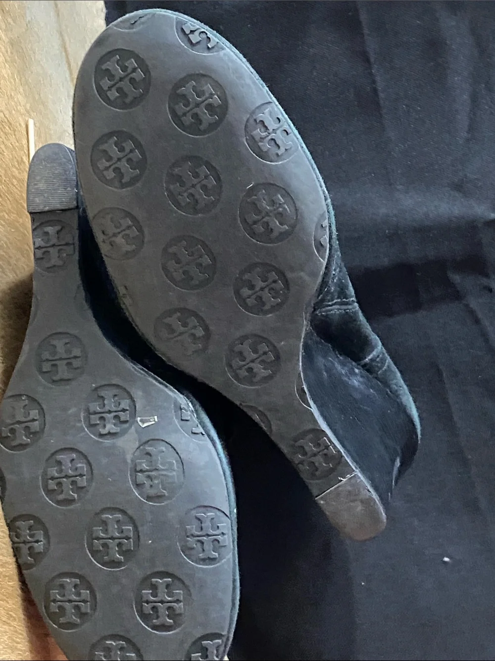 Tory Burch Black Suede Ankle Booties Special Price.